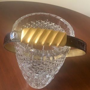 Vintage Henri Bendel leather belt gold buckle